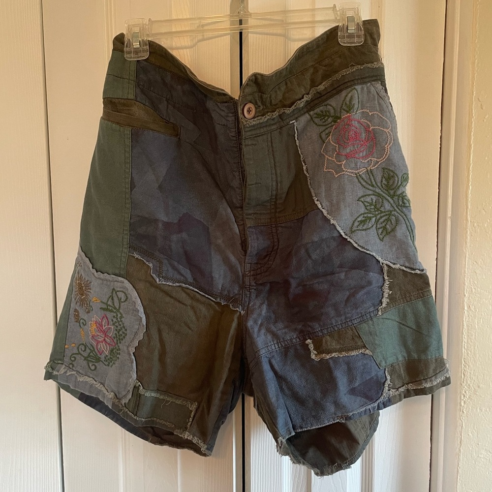 Free People Embroidered Patchwork Short